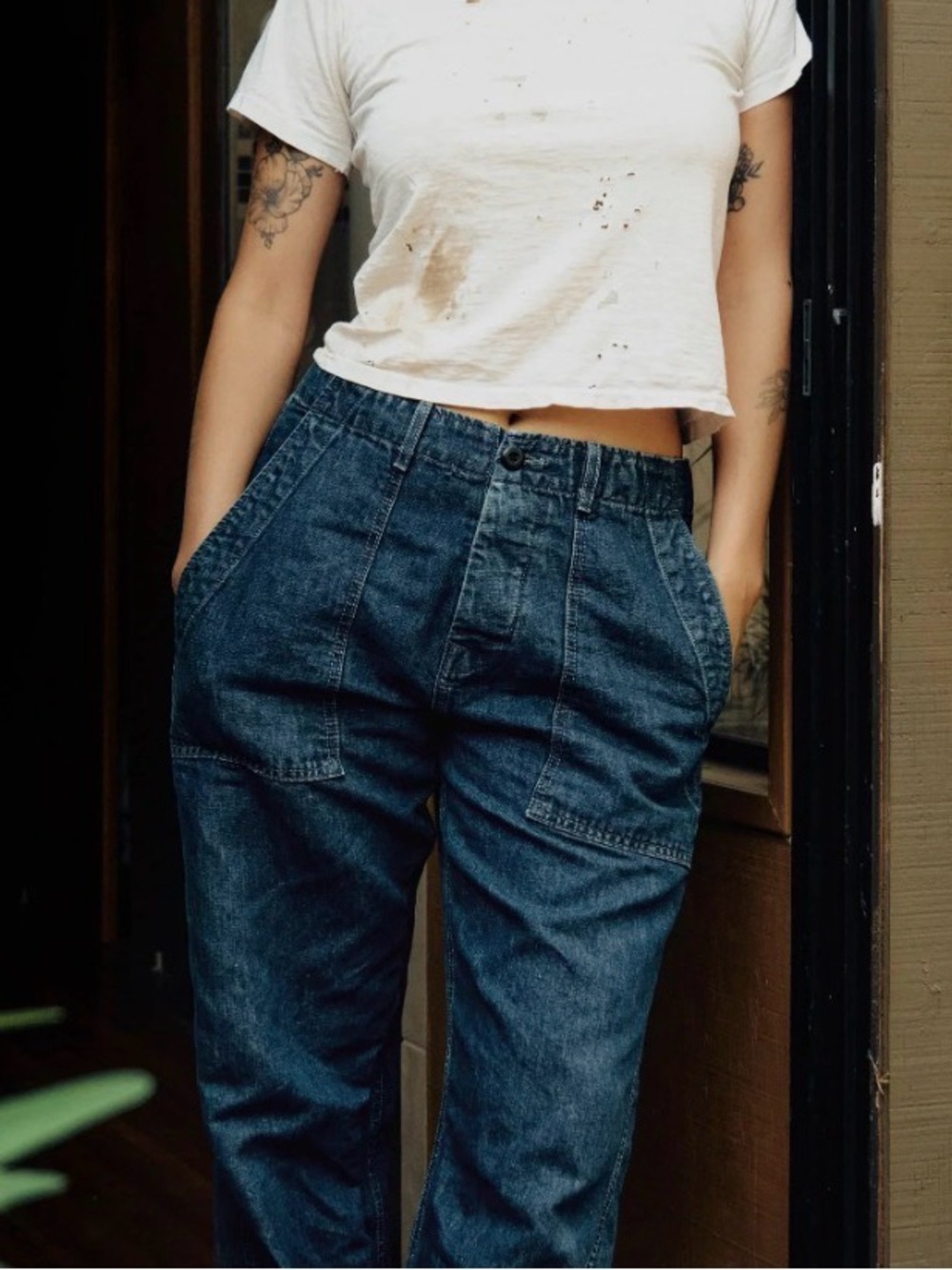 Imogene & Willie Blake Military Trouser Relaxed Fit Washed Indigo-M